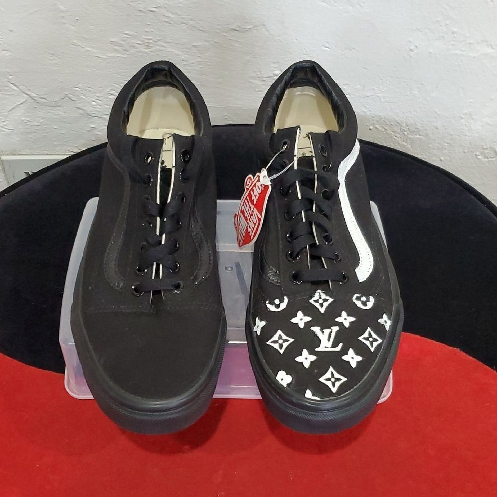 Vans Custom LV Black and White Men's Sneakers Size 10